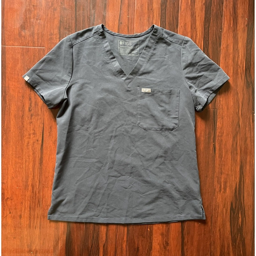 FIGS Gray Medical Scrub Technical Collection Top Women's Size Small Preowned